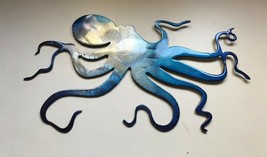 Ocean Octopus-Art by Metal Wall-Blue Speckled 33cm x 20.3cm - $29.90
