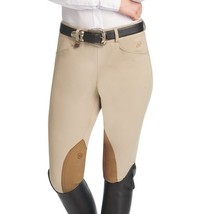 Ovation Taylored Side Zip Euroweave DX Knee Patch Breeches Navy 24 Long image 4