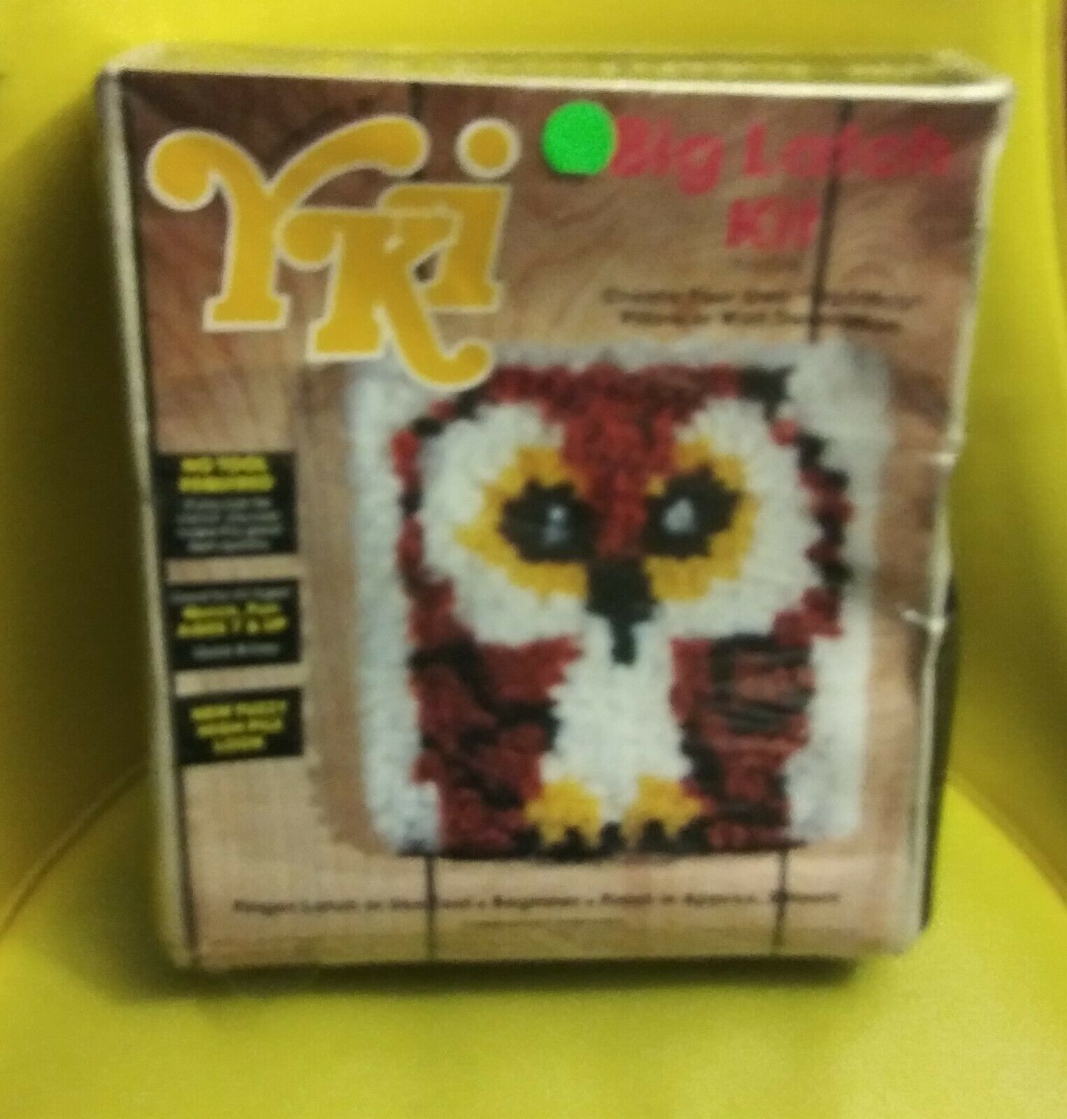Yki Big Latch Kit 2510Owl Latch Hook Kit 12" x 12" Pillow or Wall