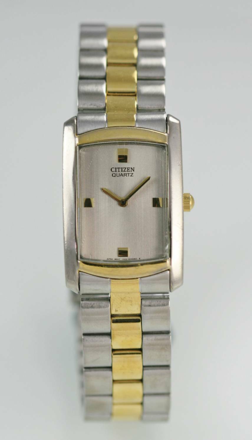 Citizen Watch Mens Stainless Steel Silver Gold Water Resistant Battery ...