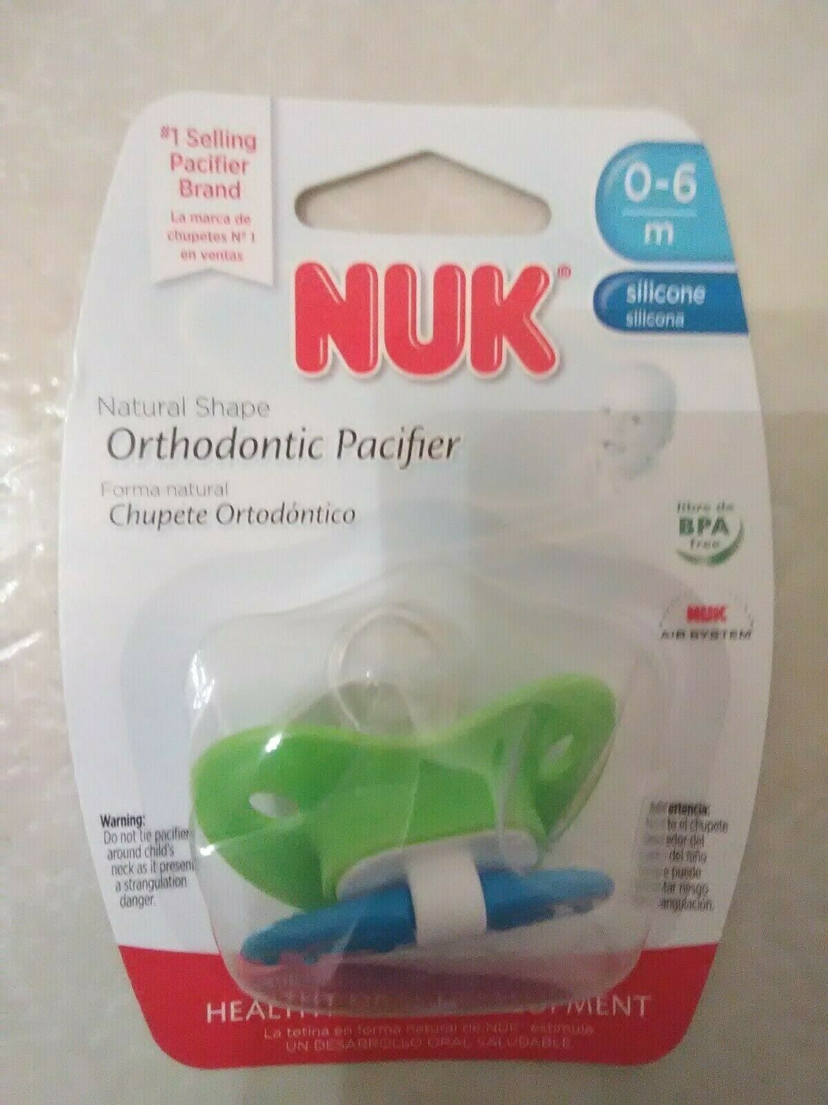 NUK Orthodontic Pacifier Silicone BPA Free Multicolor Red 6-18 Month 2Pack