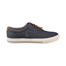 Polo Ralph Lauren Vaughn Chambray Herringbone Sneakers Denim Blue Size 11 - $46.24