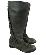 Miss Albright Winding Ruffle Brown Leather Knee High Womens Riding Boots... - $40.34