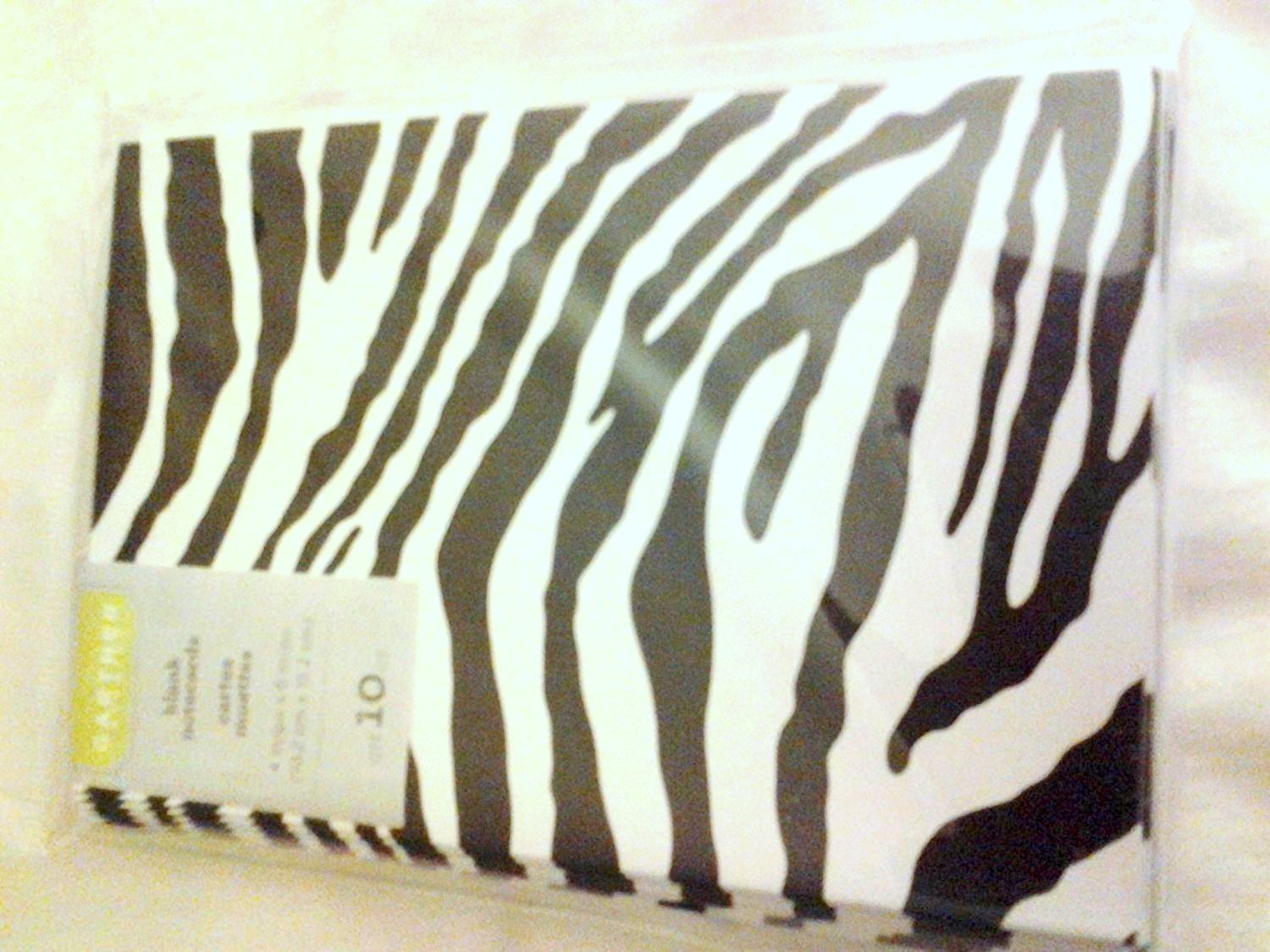 Gartner Studios blank 4x6 notecards/envs 10 Ct 80561 ZEBRA print Office