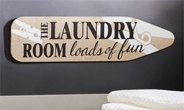 Ironing Board Design Wall Plaque - Laundry Room - MDF & Burlap Home Decor