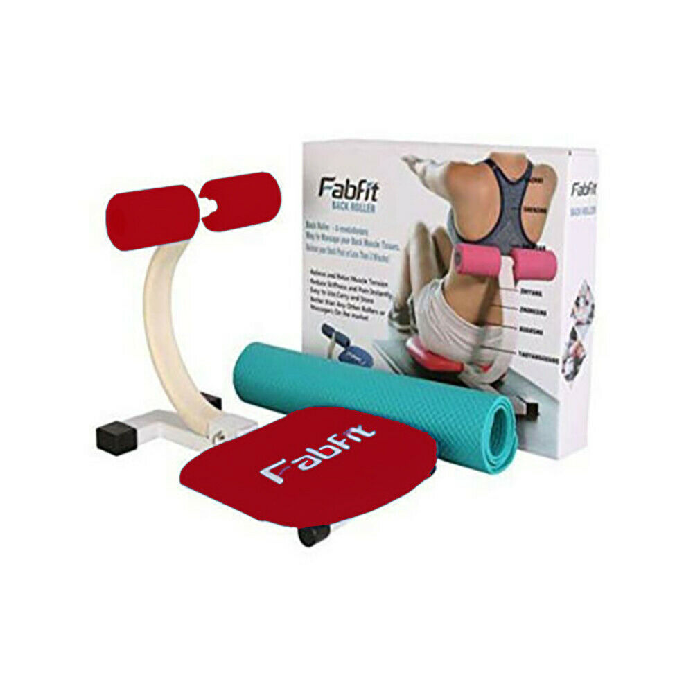 Primary image for FabFit Back Roller -Body/Back Massager Crunch Trainer Ab Machine (Red)
