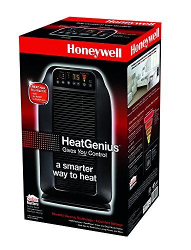 Honeywell HCE840B HeatGenius Ceramic Heater Black Energy Efficient 1500 ...