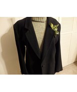 M L XL 14 16 Wome Coat Jacket Blaze Button Knit Career Wool Black Long C... - $24.76