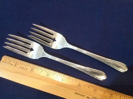 Two Salad Dessert Forks Linton Silver Plate A1 Lynwood Memory 1934  - $12.30