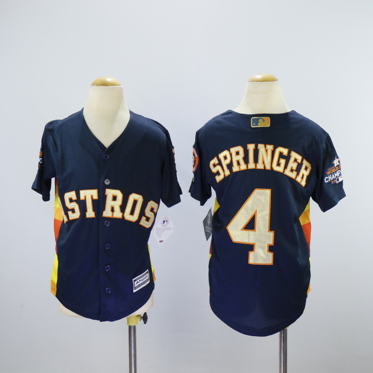 Youth/Kids Houston Astros Jersey 4 Springer Jersey Navy Champions Gold Other Fan