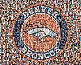 Denver Broncos Player Mosaic Print Art Designed Using The Greatest 100 B... - $42.00+