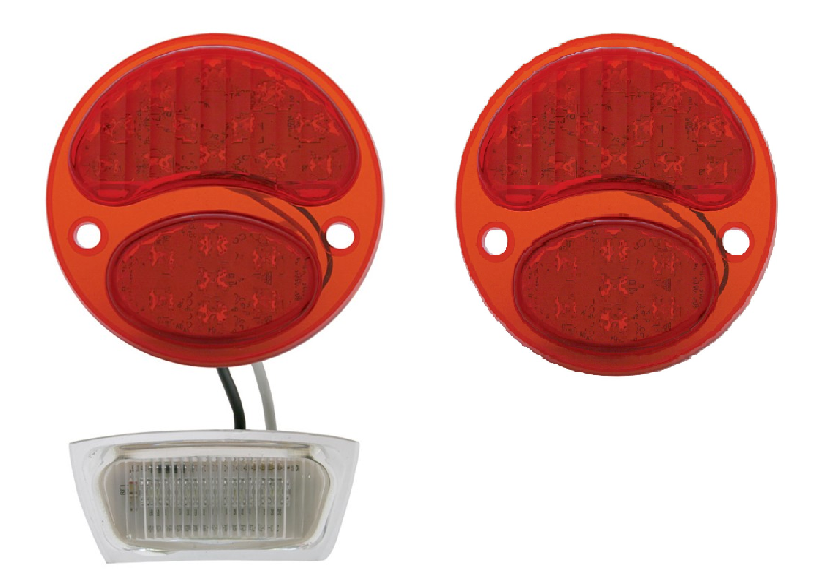 Pair 6 Volt Ford Model A Led Tail Light Conversion Inserts 1928 31 License Stop Tail Lights 4859