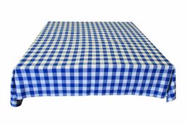 48"x48" - Royal Blue - Tablecloth Poplin Gingham Checked Plaid Picnic Party - $21.98