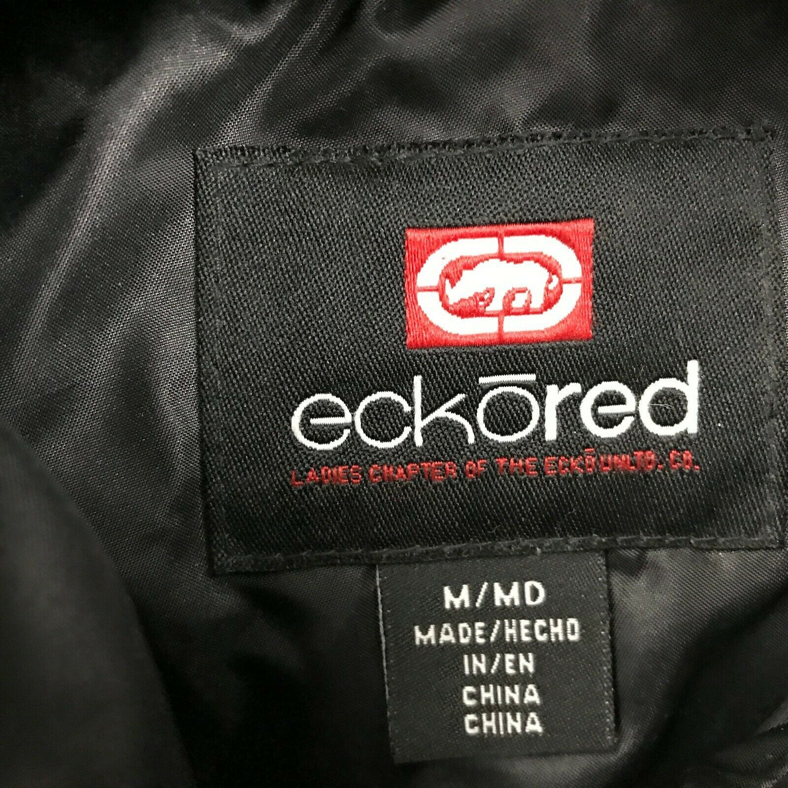 Ecko Red Puffer Jacket Women's Size Medium M Black Adult Quilted Coat ...