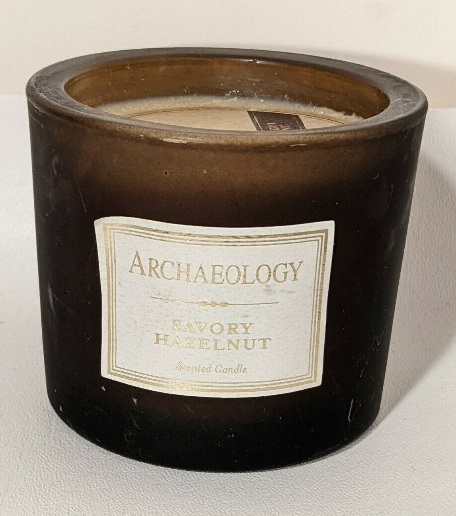Primary image for Archaeology Savory Hazelnut Scented Glass Jar Candle 6oz 170g NEW