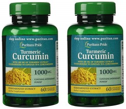 Puritan&#39;s Pride 2 Pack of Turmeric Curcumin 1000 mg 60 Capsules - $107.78