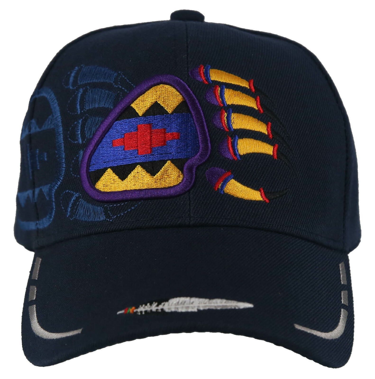NEW! NATIVE PRIDE BEAR CLAW FEATHERS CAP HAT NAVY Men's Hats