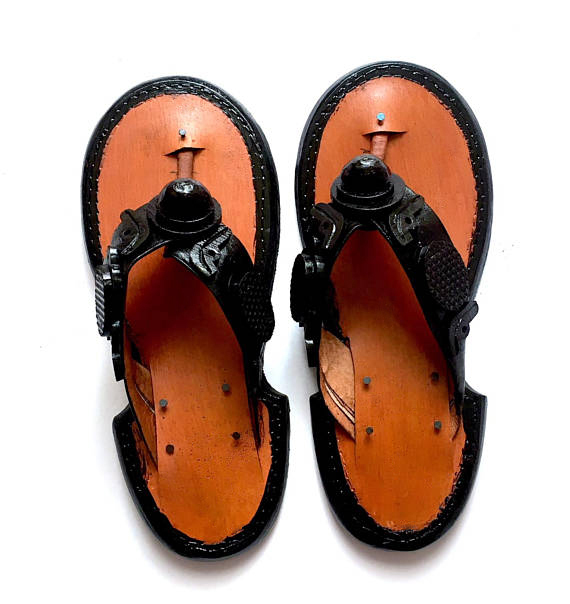 Handmade Men's Leather Traditional Slippers Ghanaian Men's Sandals Shoe Slippers