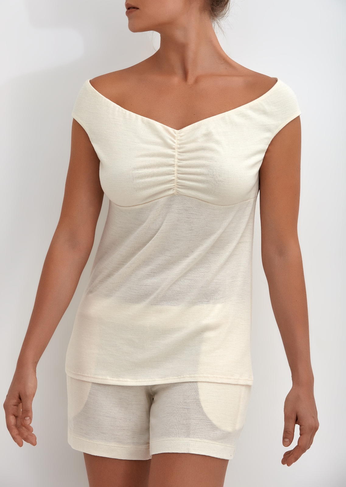 Millesime V Neck Tank Top for Women Pajama Top Sheer Sleepwear Pj Top