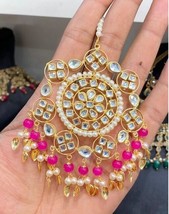 3Kundan Traditional Tikka Tika Matha Patti Wide Kundan Jewelry Set Big B... - $31.67