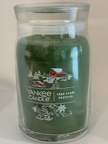 Primary image for Yankee Candle 20oz 2-Wick Tree Farm Festival Christmas  Never Been Used