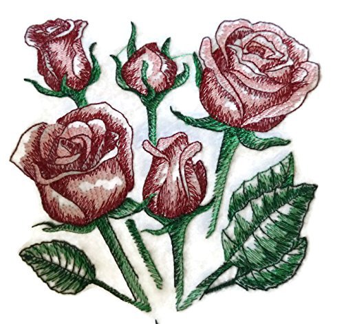 Custom Romantic Rose[ Sketch Roses] Embroidered Iron on/Sew patch [5.35] [Made