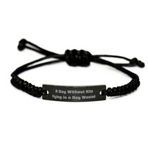 A Day Without Kite Flying is a Day Wasted. Kite Flying Black Rope Bracel... - $21.73