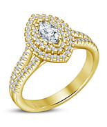 1.2 Ct Marquise Simulated Diamond Engagement Wedding Ring 14K Yellow Gol... - $92.63