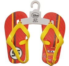 Disney Cars Lightning Mc Queen Flip Flops Beach Sandals Toddler's Size 7-8 Nwt - $11.72