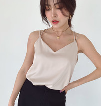 V-Neck Sleeveless Chiffon Tank Top Summer Women's Chiffon Sleeveless Top Blouse