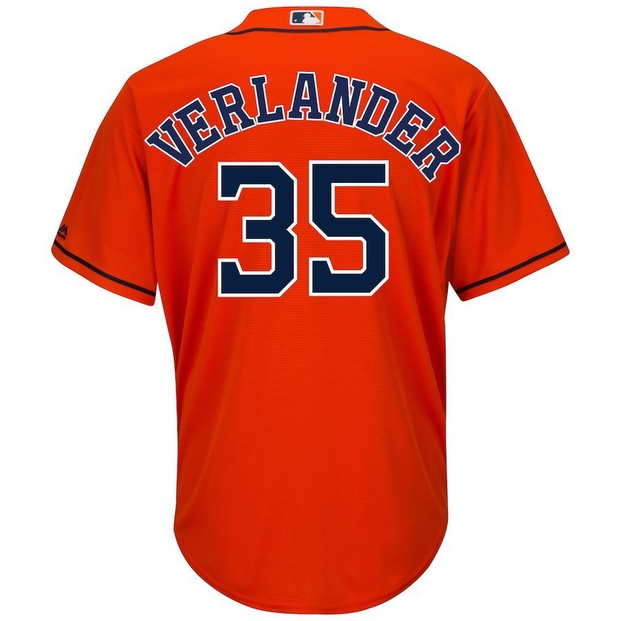 Men's Houston Astros Justin Verlander Orange Stitched Cool Base Player