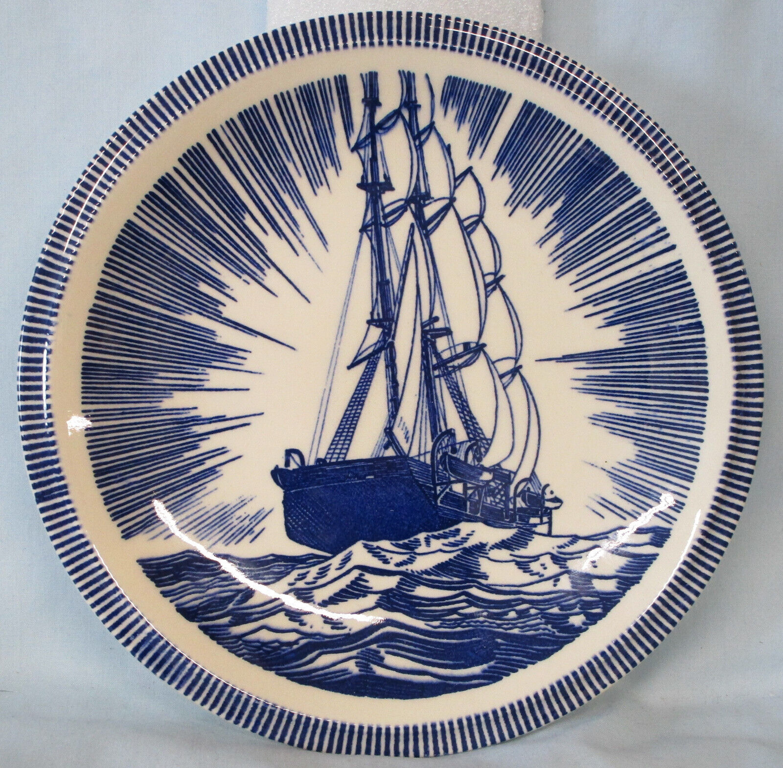 Primary image for Vernon Kins Kent Rockwell Blue Moby Dick Salad Plate 7 1/2"  USED