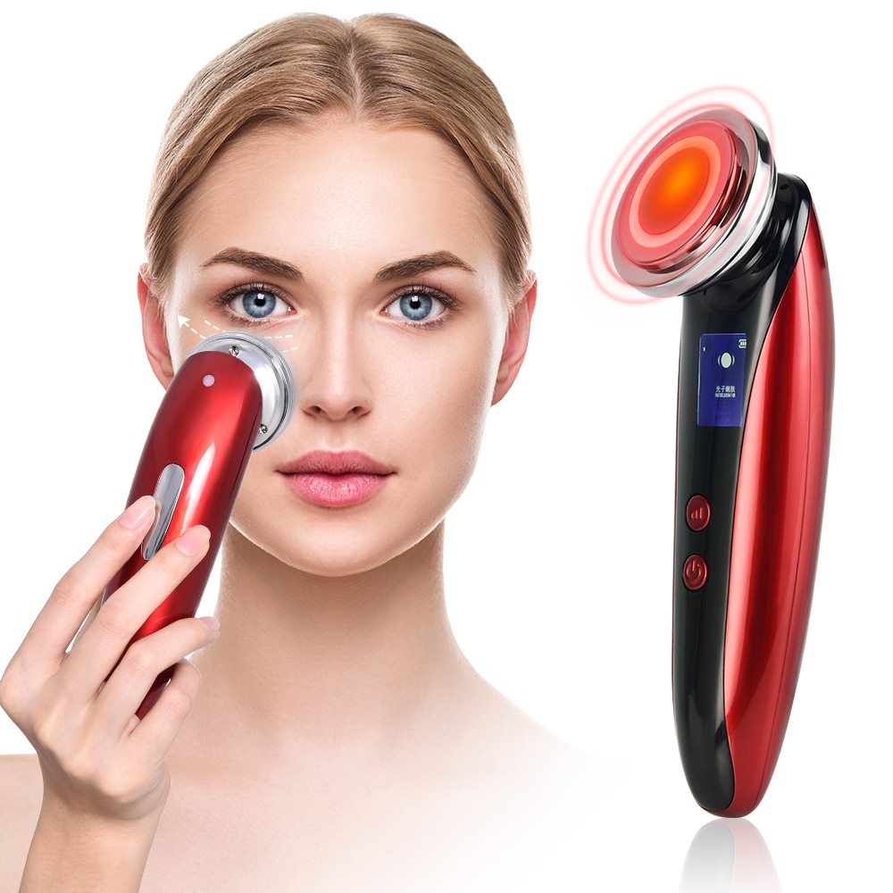 Multifunction LED Photon Vibration Ion Facial Lifting Massager USB ...