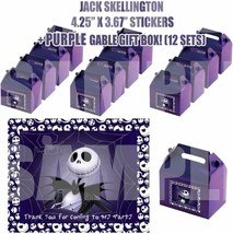Nightmare Before Christmas Party Favor Boxes Thank you Decals Stickers P... - $24.70