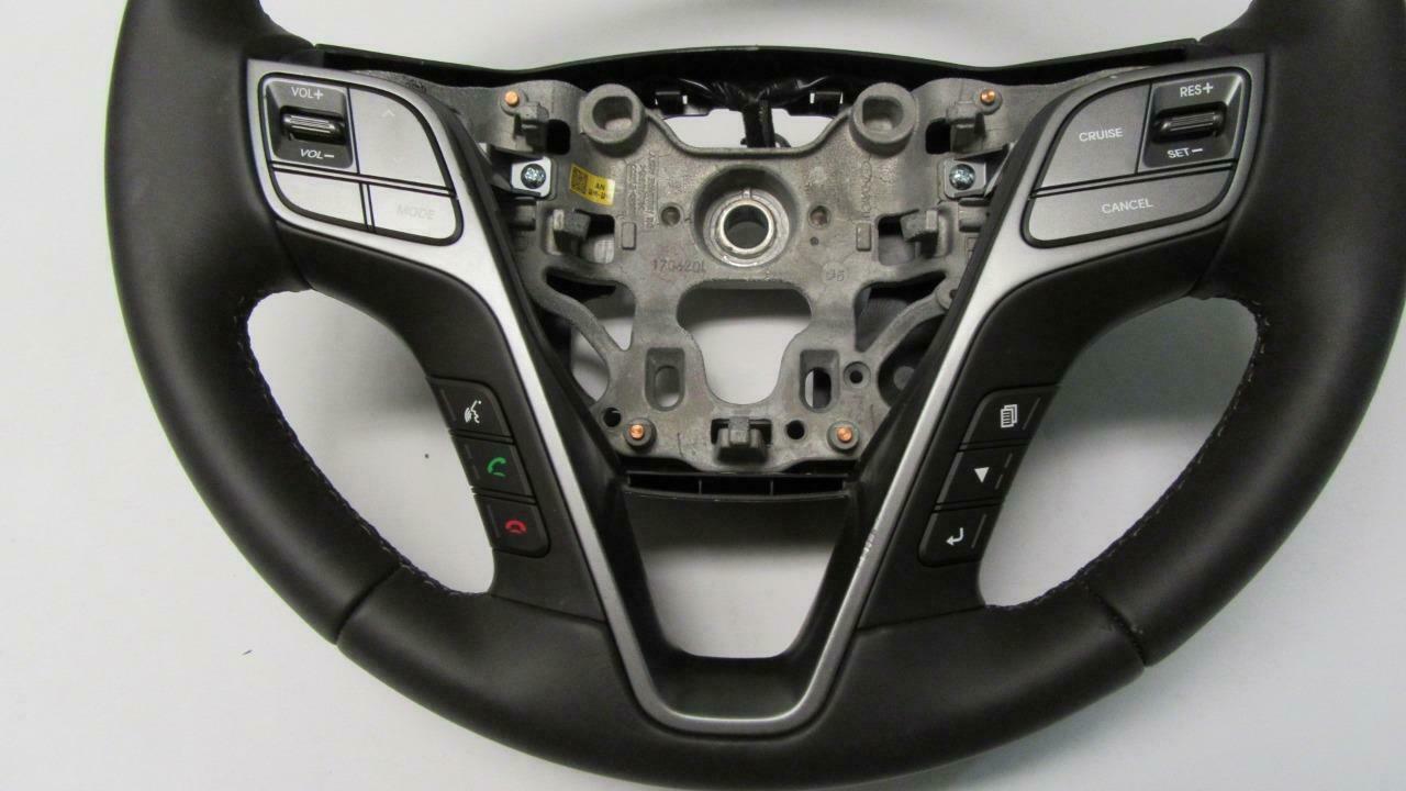OEM 2016 2017 Hyundai Santa Fe NB1 Brown Leather Steering Wheel