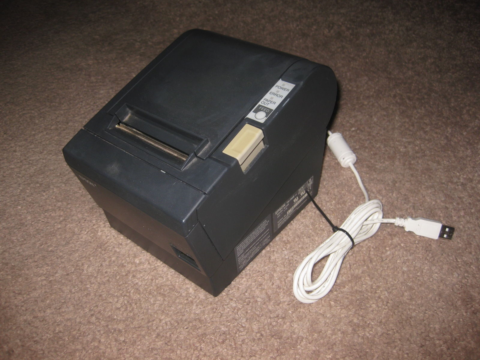 Epson TM-T88III M129C POS Thermal Receipt Printer Serial Port Dark Gray w// PS