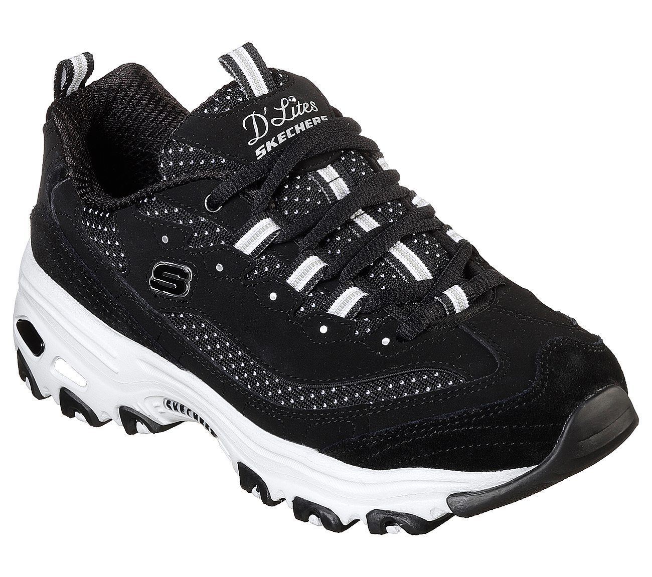 D Lites Skechers  Chaussures Noires Femme  Sport Mousse  