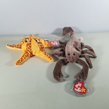 TY Beanie Babies Lot of 2 Wish Starfish 7.5" & Stinger The Scorpion 11"  - $9.95