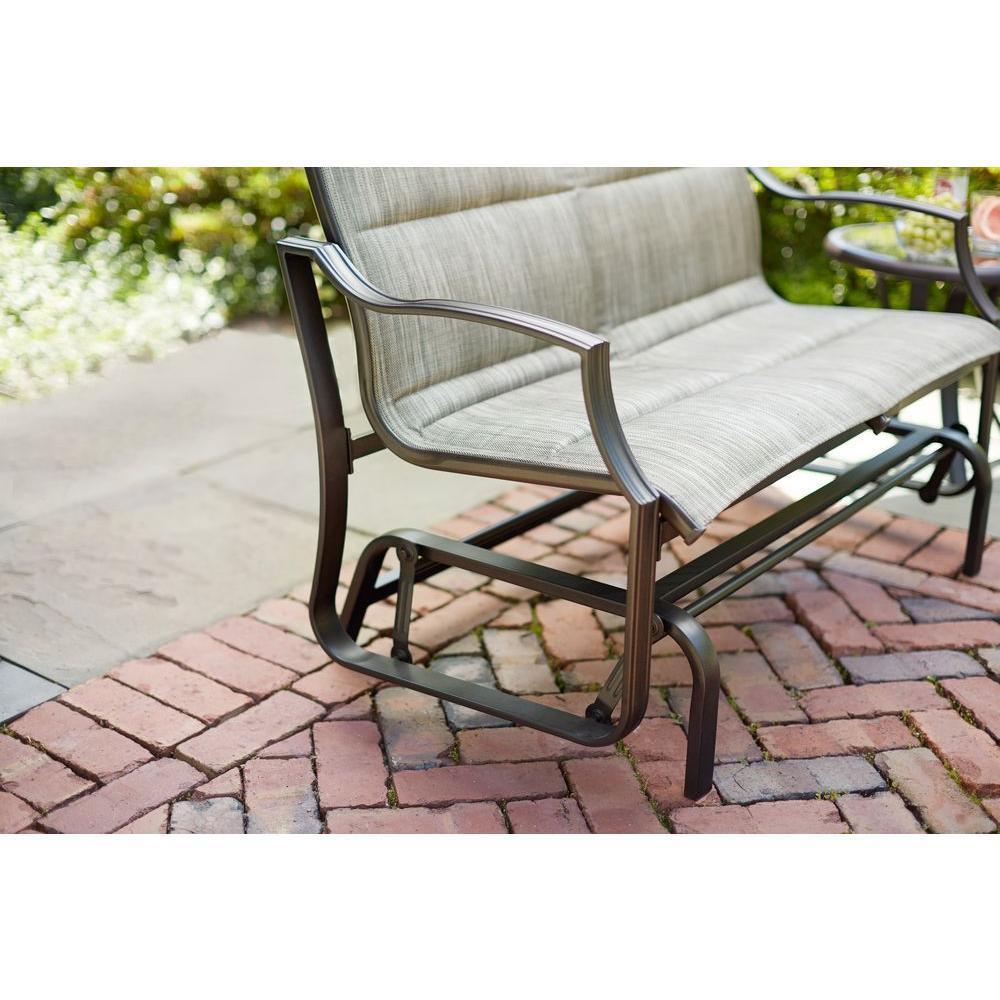 Hampton Bay Statesville Patio Yard Double Swinging Glider Outdoor Bench