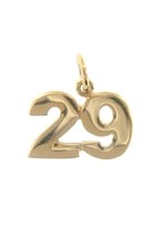 18K YELLOW GOLD NUMBER 29 TWENTY NINE PENDANT CHARM 0.7 INCHES 17 MM MADE ITALY image 1