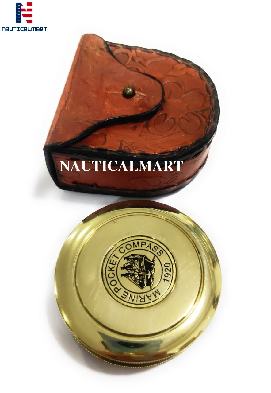 Brass Marine Pocket Compass 1920 Nautical Gifts For Graduation Compasses