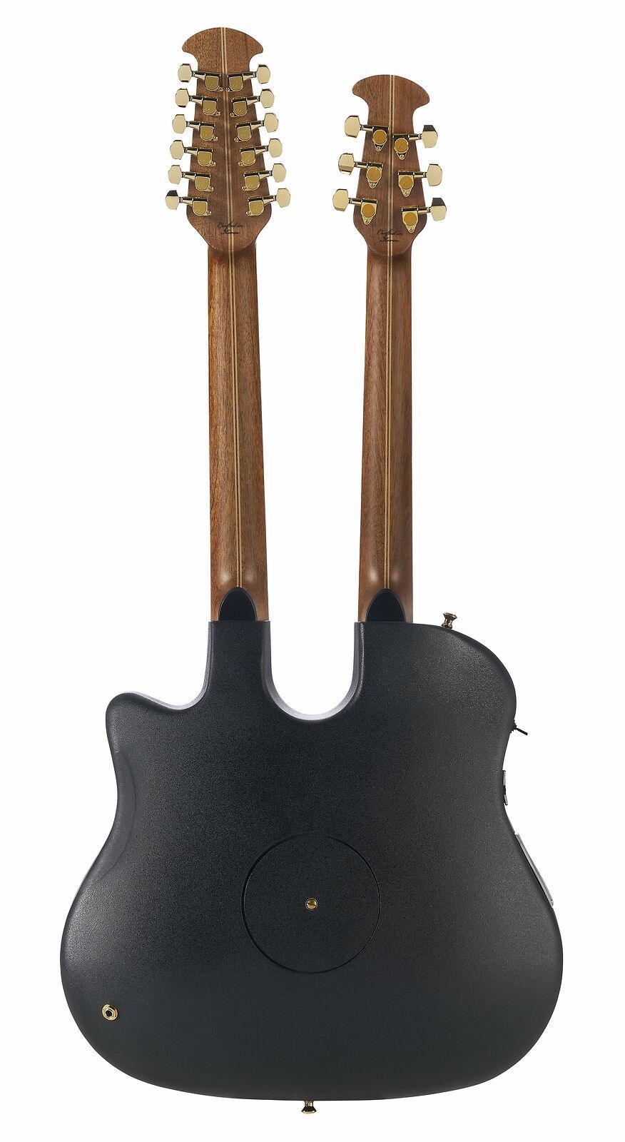 Ovation Double Neck 6/12 String Acoustic Electric Guitar Black