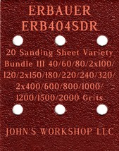 ERBAUER ERB404SDR - 17 Different Grits - 20 Sheet Variety Bundle III - $18.97