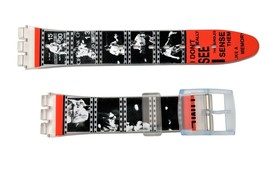 Swatch Replacement 17mm Plastic Watch Band Strap Movie Tape Design - $11.25