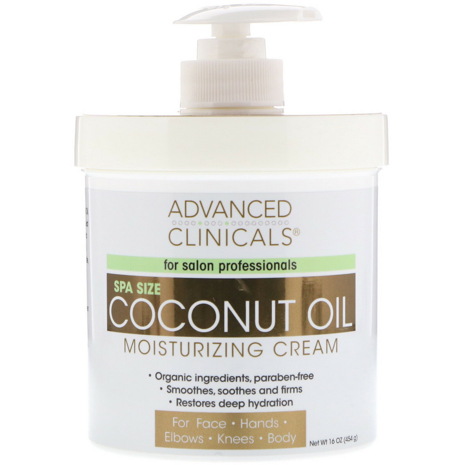 Advanced Clinicals Coconut Oil Cream Moisturizing Lotion 16oz AntiAging Products