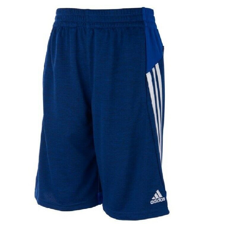 Adidas Big Boys M Blue Pockets Climalite Moisture Wicking Melange Shorts NWT