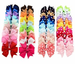 20 Pcs 3&quot; Baby Girls Ribbon Boutique Hair Bows Clip For Teens Girls Todd... - $9.48