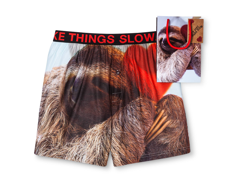 Image of Men's Valentines Boxer Sloth Multi-color - Underwear, SM