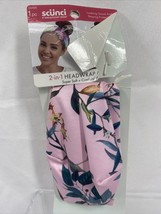 Scunci Active Head Wrap Headband Hair Tie Mask Floral Pink Hawaiian COMB... - $3.60