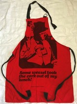 W.C. Fields Apron Grilling Kitchen Vintage "Some Weasel Took the Cork..." - $43.56